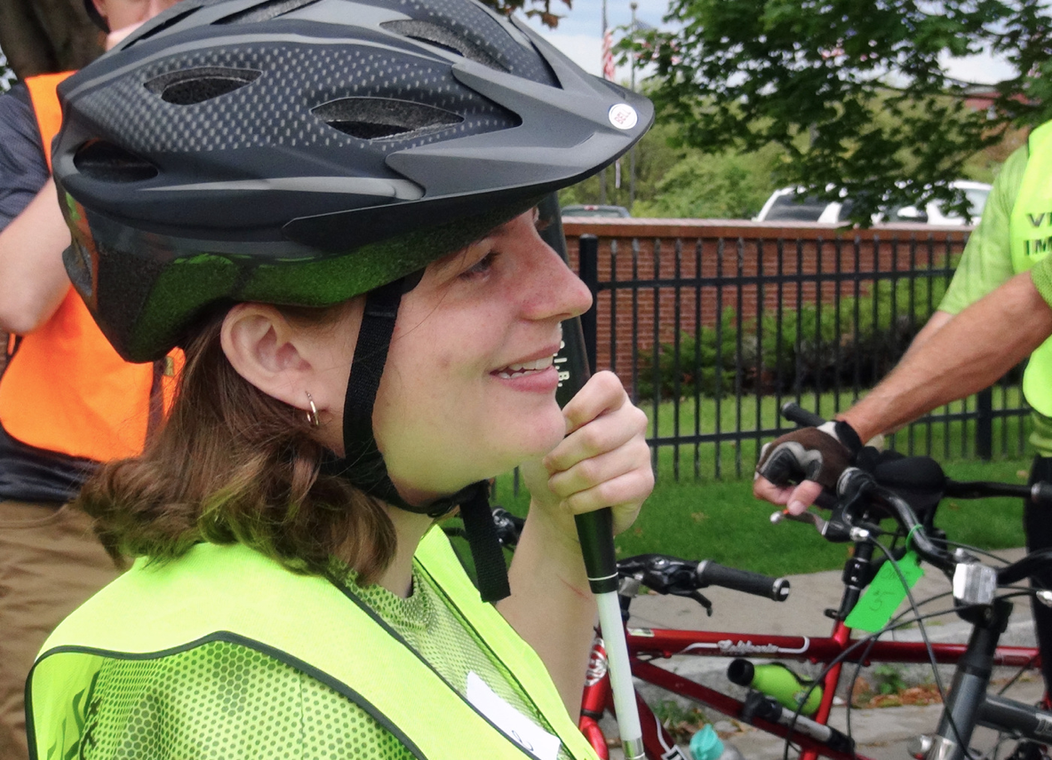 Cycling participant in an Outlook Nebraska program